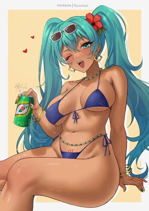 Thumbnail Terran117's Brazilian Miku Stuns in Tiny Bikini Vocaloid Exhibit
