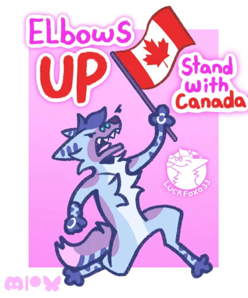 Thumbnail Stand with Canada and Explore Furry Creations in 'Elbows Up Stand with Canada' by LuckFoxo33