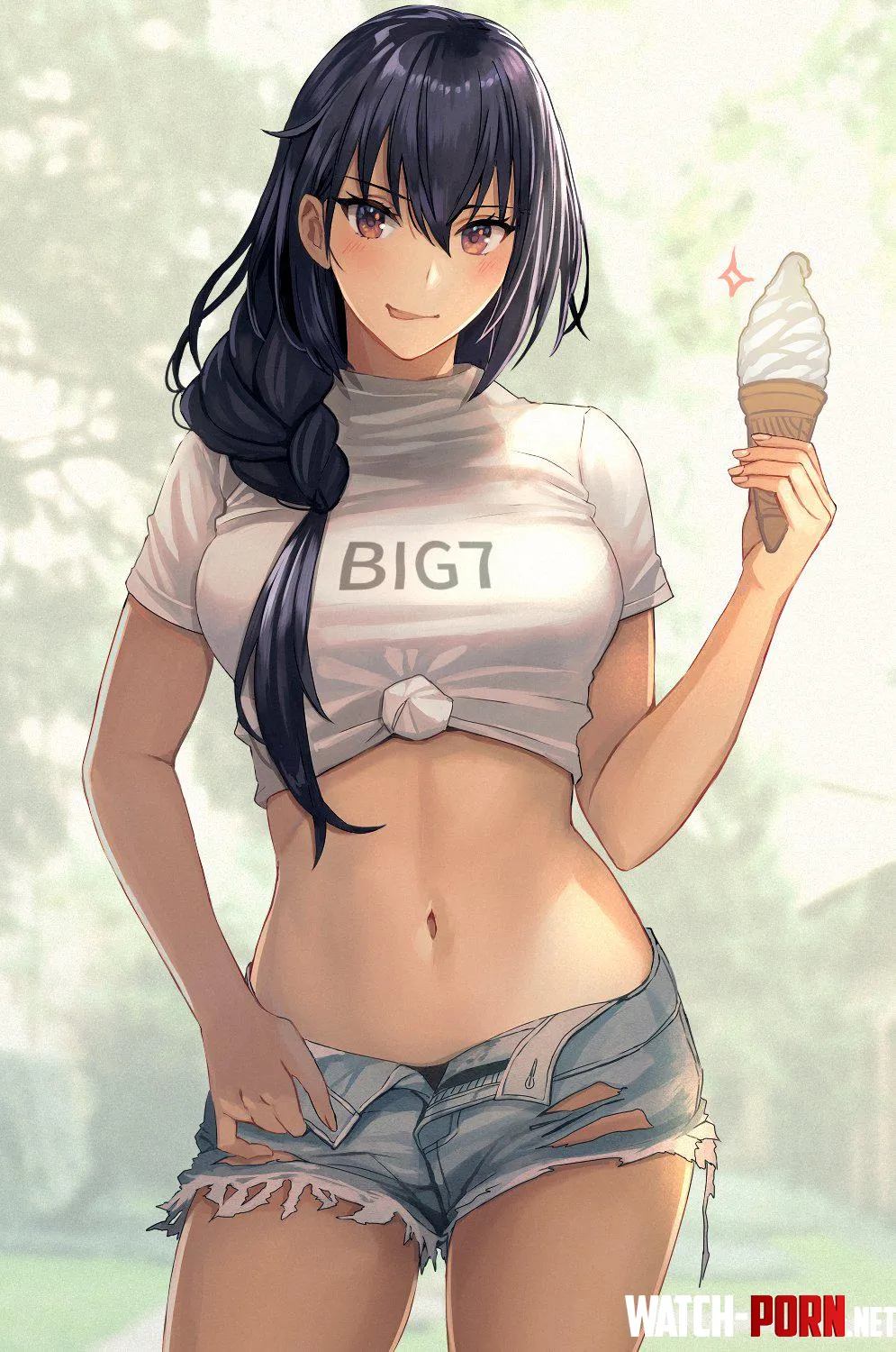 Nagatos delicious midriff and ice cream Kantai Collection by marxsander2016