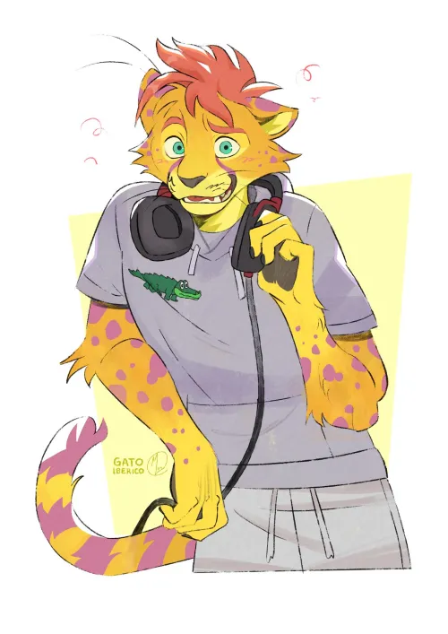 Thumbnail DL2828 Presents Flustered Kitty Art with GatoIberico for Furry Fans