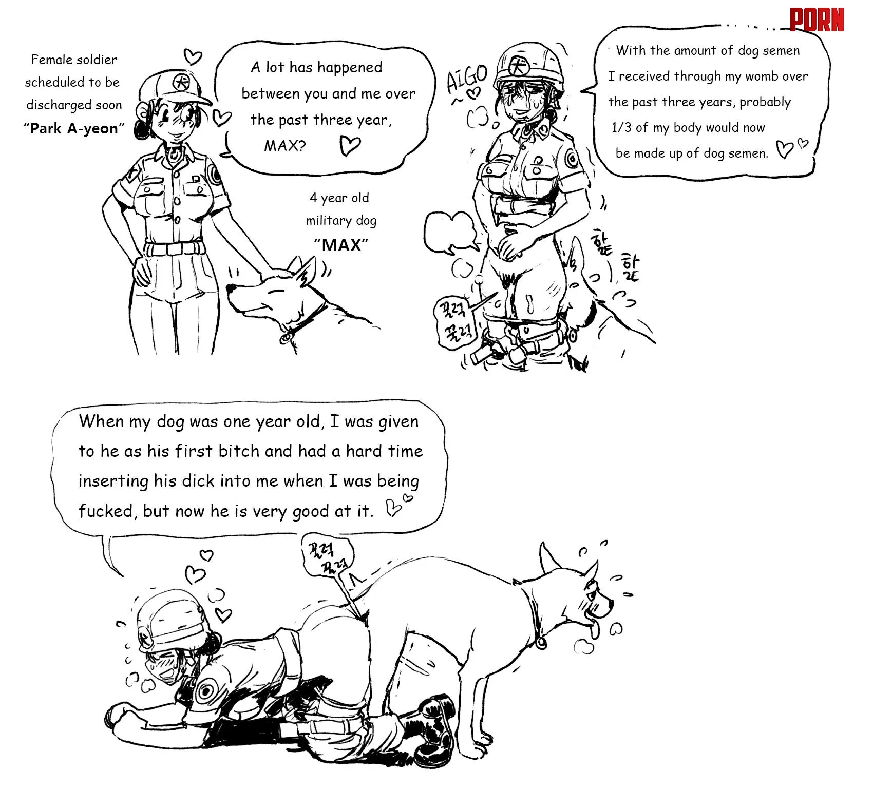 artistgogocherry Friendship between a female soldier and her military dog by GOGOCHERRY