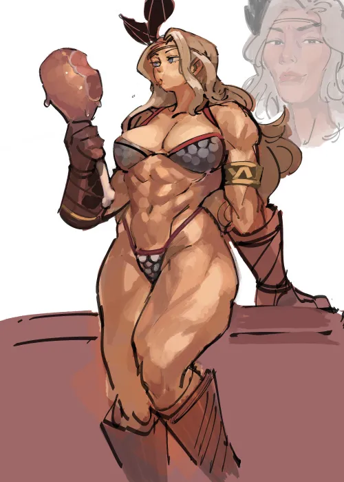 Thumbnail Exploring EroMestre's Fitdrawngirls Art: Amazon 33 Dragons Crown