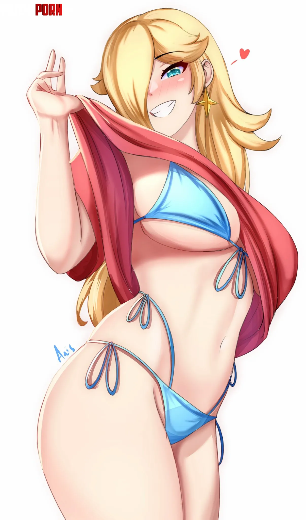 Princess Rosalina giving a peak Mario anisdrawn by Terran117