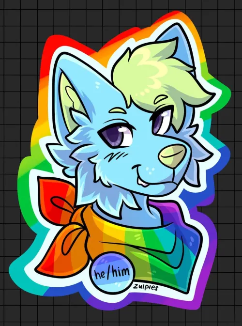 Thumbnail Commissioned Pride Badge Art in the Furry Community by Cheddaruyy