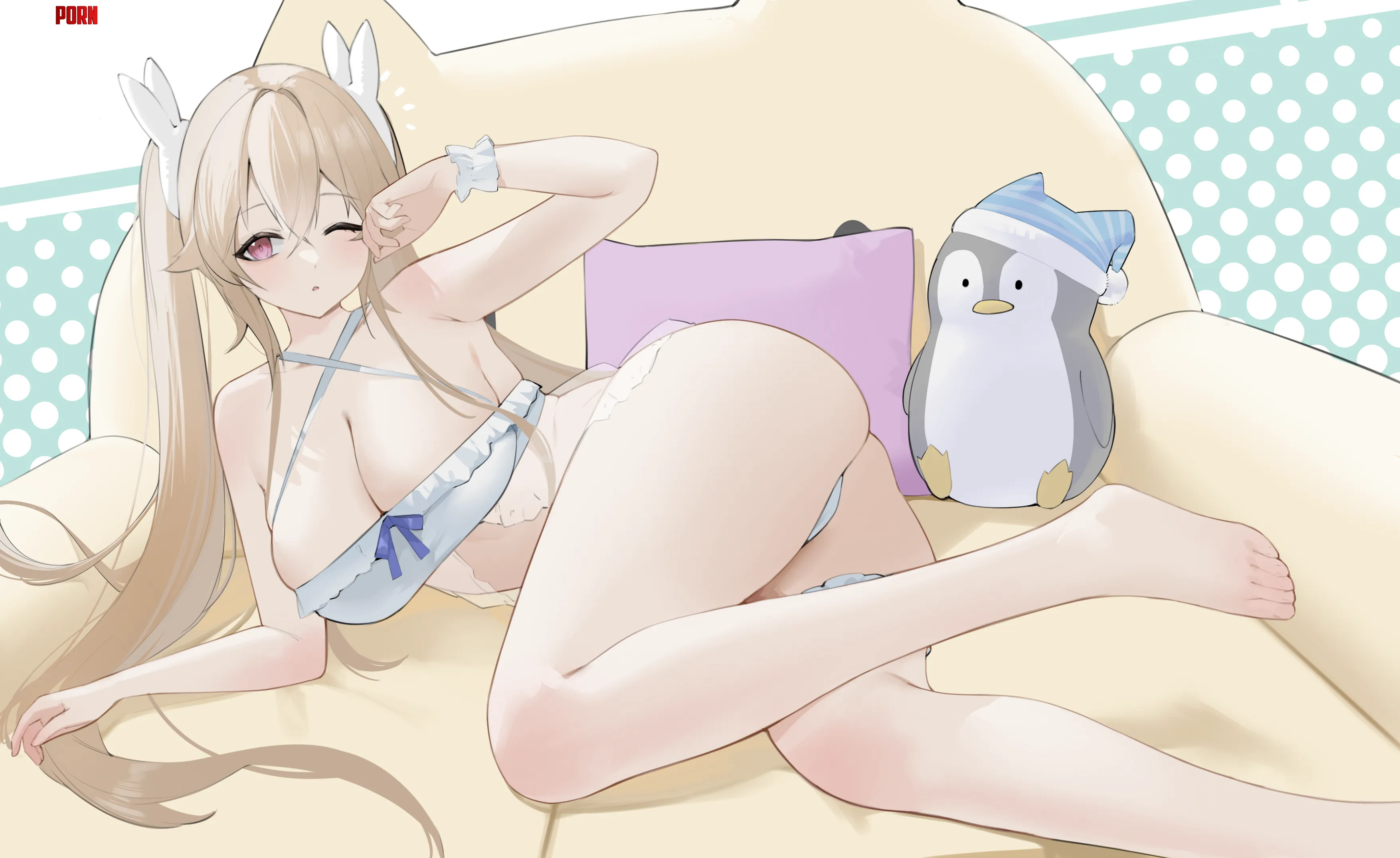 Anchorage on a big couch Azur Lane by marxsander2016