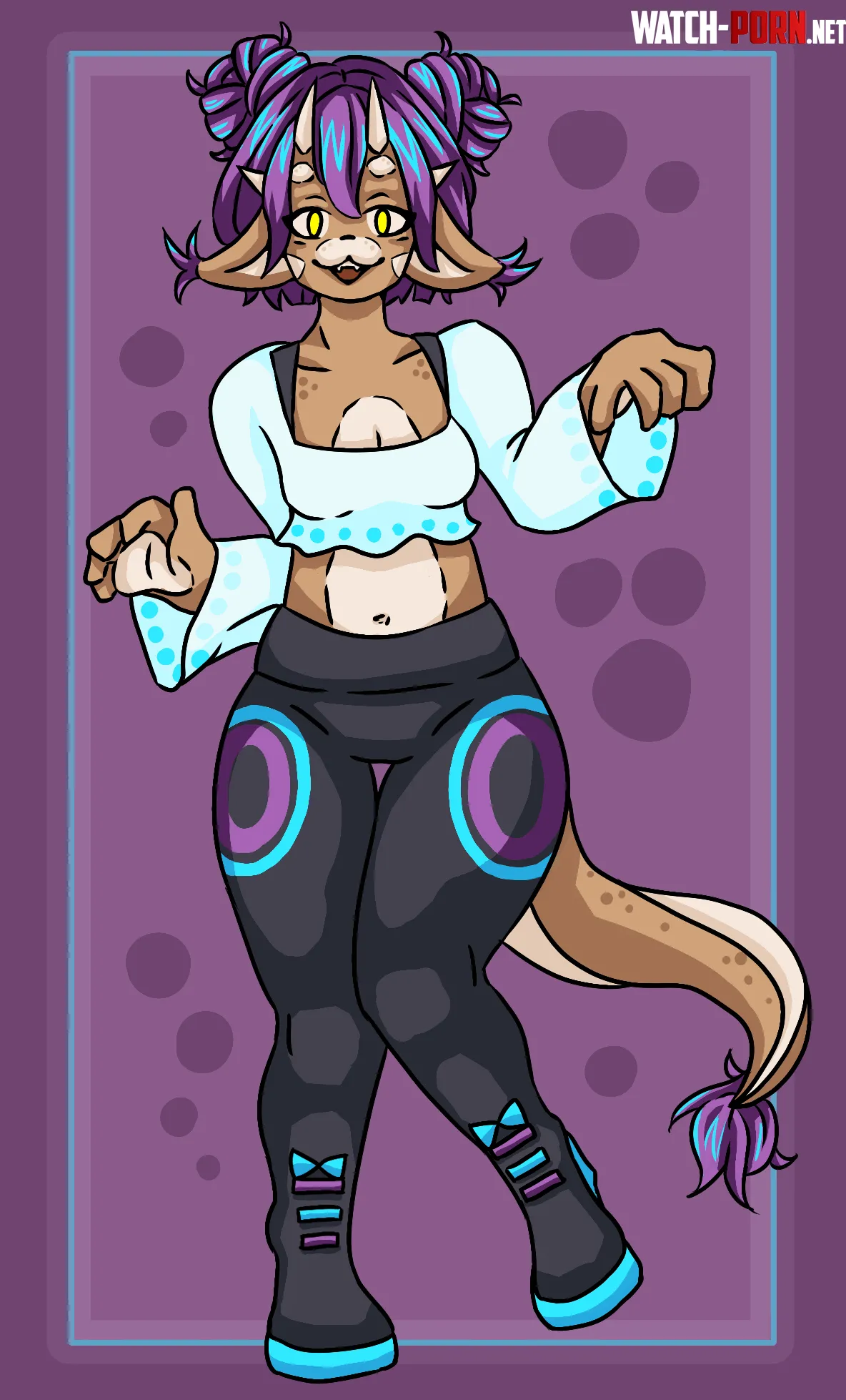 Neon Cat Girl Art by me by Soshiiii