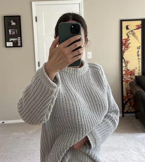 Thumbnail Braless and Cozy in Sweaters | sweetsubmission1 | braless