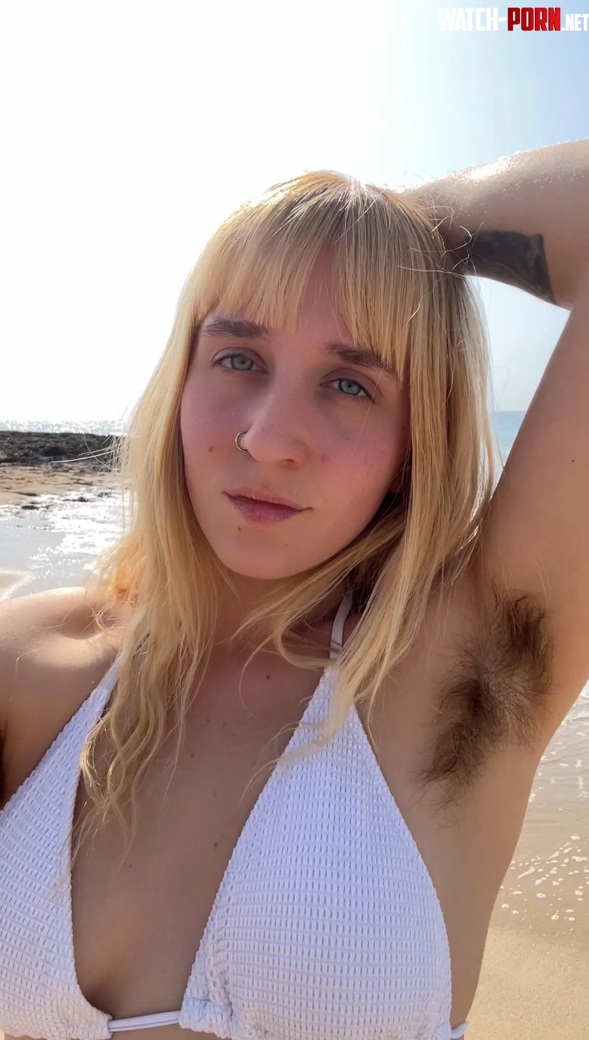 Hairy armpits by the sea by SoggyParty