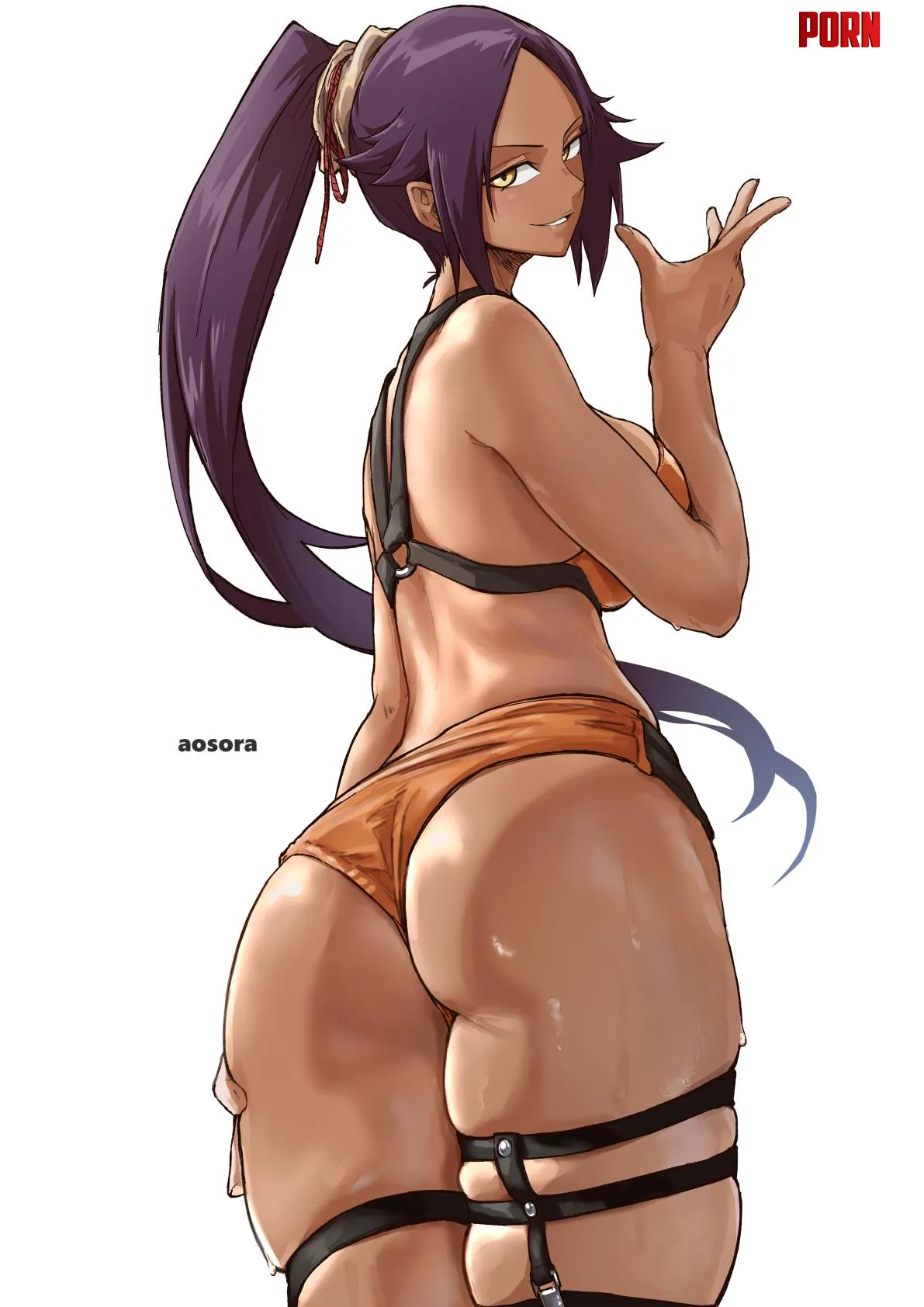 Yoruichi From Behind aosora by pinkynoseddd