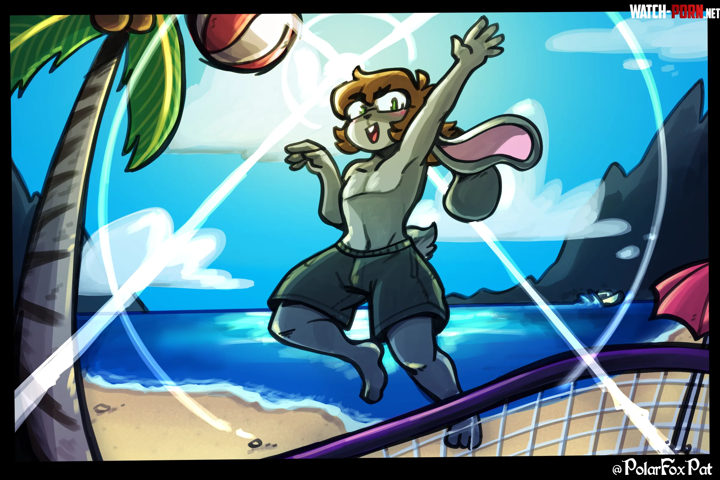 My bunny enjoying a nice day at the beach by YoshiBrony12