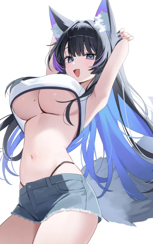 Thumbnail Foxgirl Showcasing Her Underboob: A Captivating Display | Ecchi