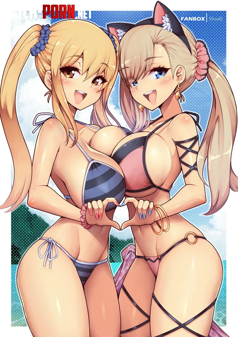 Lucy Heartfilia and Rebecca Bluegarden enjoying the beach VirusG Fairy Tail Edens Zero by Far_Solution2944