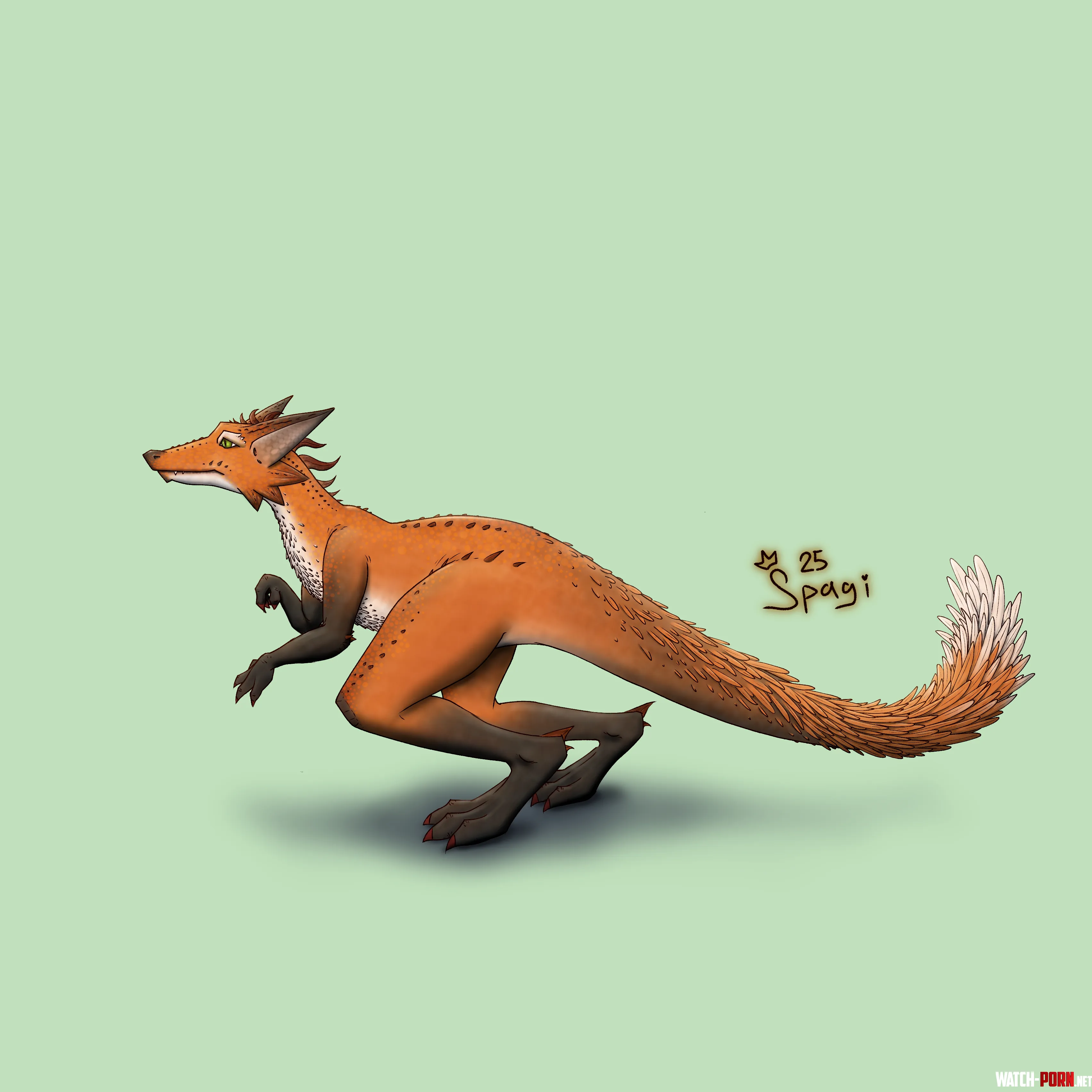 Help My fox sona shapeshifted into a dinosaur by LadySpagi