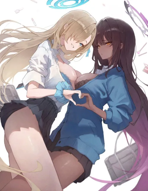 Thumbnail Artistic Yuri Fantasy: Asuna and Karin Artwork by queshu22