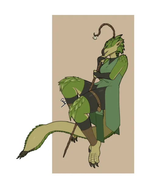 Thumbnail Wyvern Druid Art by Me by Onlyhasart in Furry Category