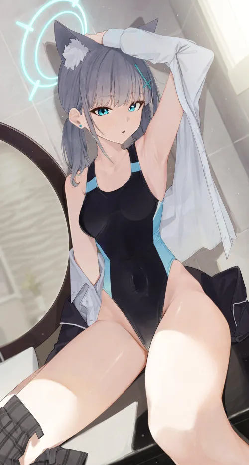 Thumbnail Shiroko Blue Archive: Dive into SwimsuitHentai with McKnight94