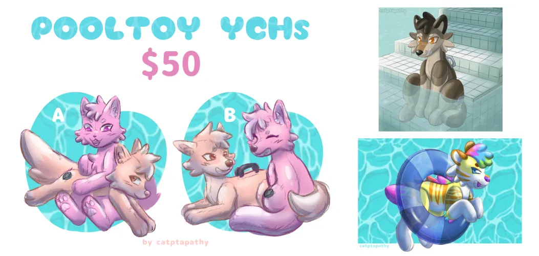 Thumbnail Catptapathy's Pooltoy YCHs - Dive into Furry Art | NikoTheRipper
