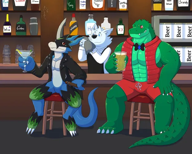 Thumbnail RavenKnight696's Drinking Buddies Furry Art
