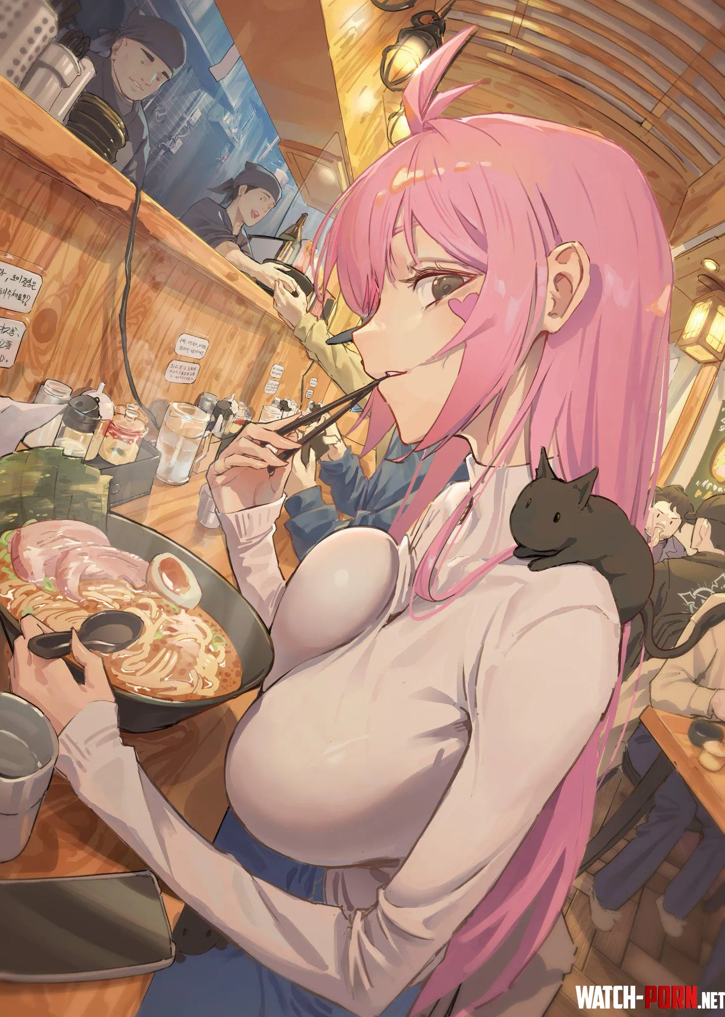 Enjoying eating a bowl of ramen by marxsander2016