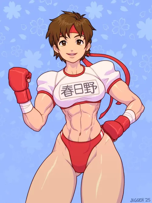 Thumbnail Captivating Street Fighter Art: Sakura by TheJiggeh | Author: TheTMoneyMan | fitdrawngirls Category