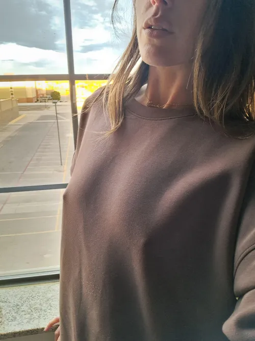 Thumbnail Sweater Fails to Warm Them Much: leahdavisonme in Braless Category