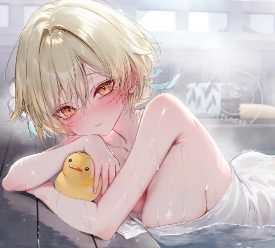 Thumbnail Lumine's Relaxing Onsen Bath Captured by elegantloveglimmer in the Ecchi Theme