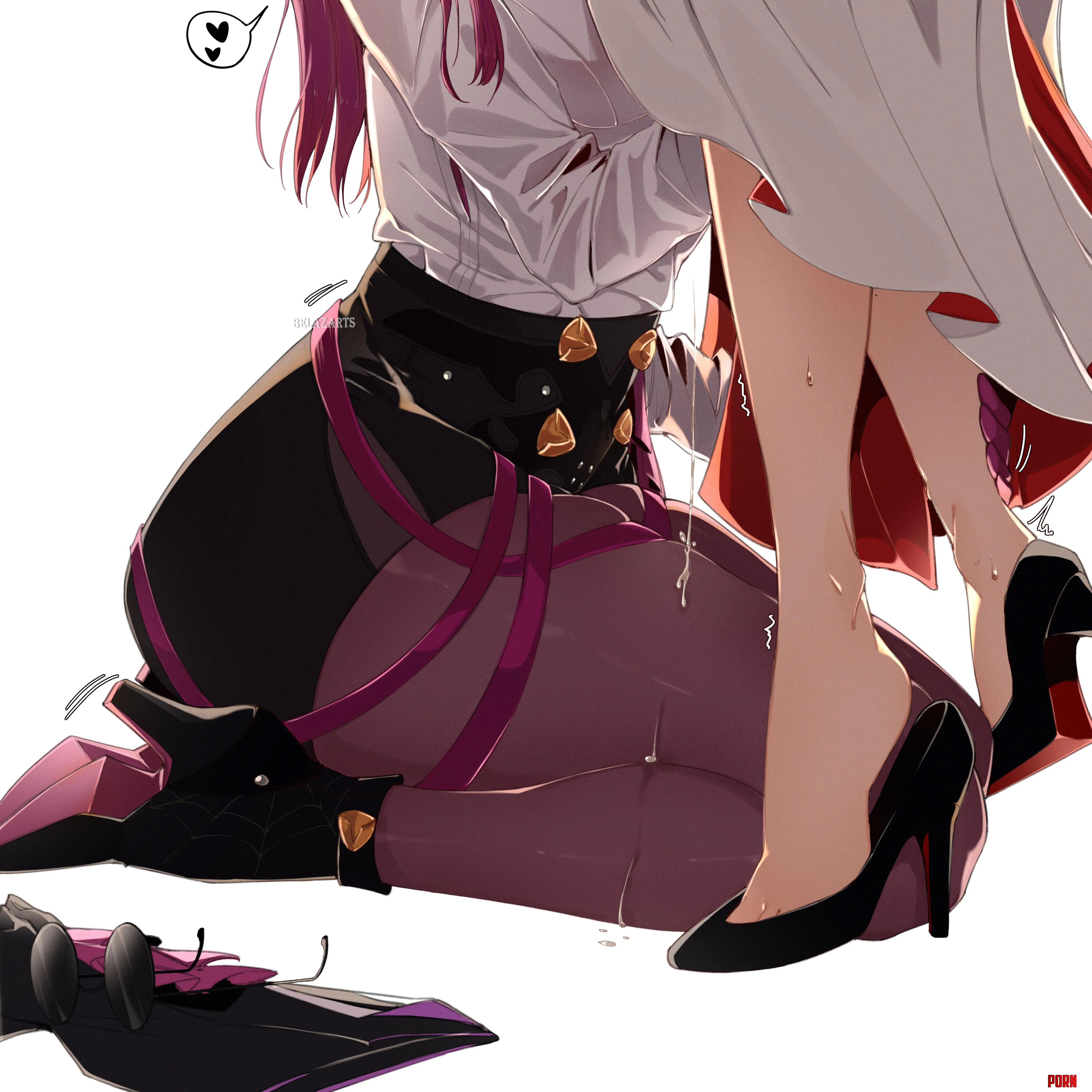 Kafka on her knees Honkai Star rail by Silent_Steak_9540