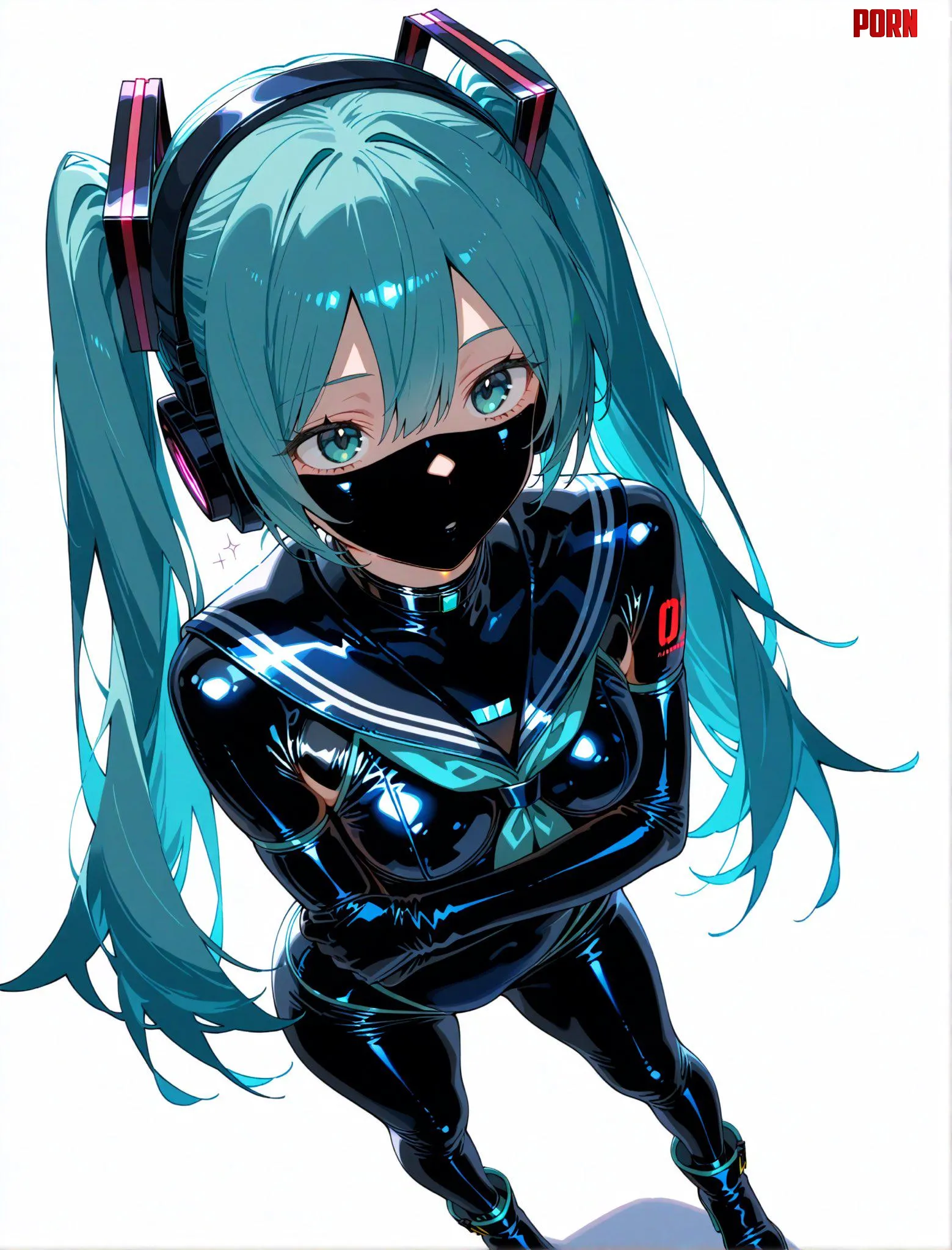Latex Sailor Miku Vocaloid by CheetahSperm18
