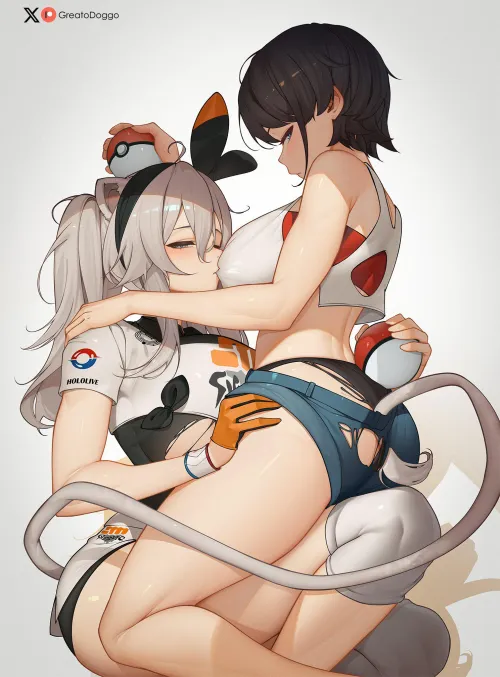 Thumbnail Shishiro Botan & Oozora Subaru Hololive: Yuri Fan Art by Silent_Steak_9540