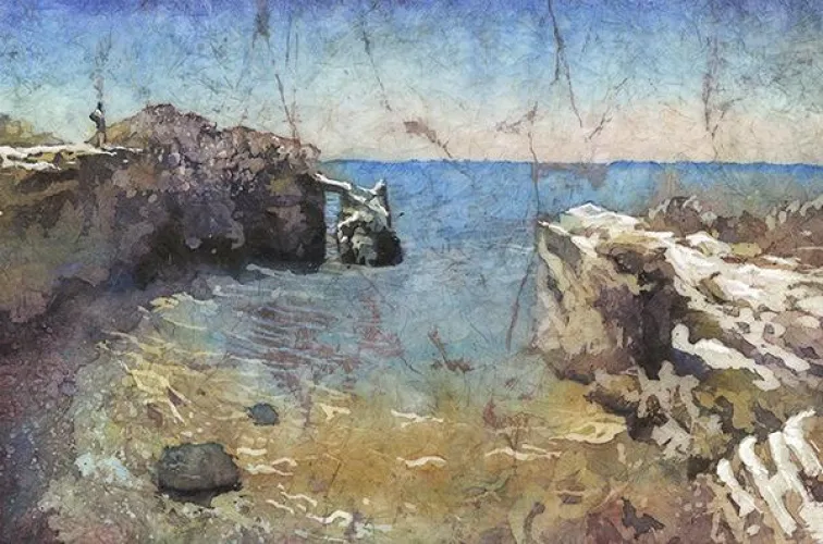 Thumbnail rfox90's Watercolor Batik of Cabo Rojo, Puerto Rico