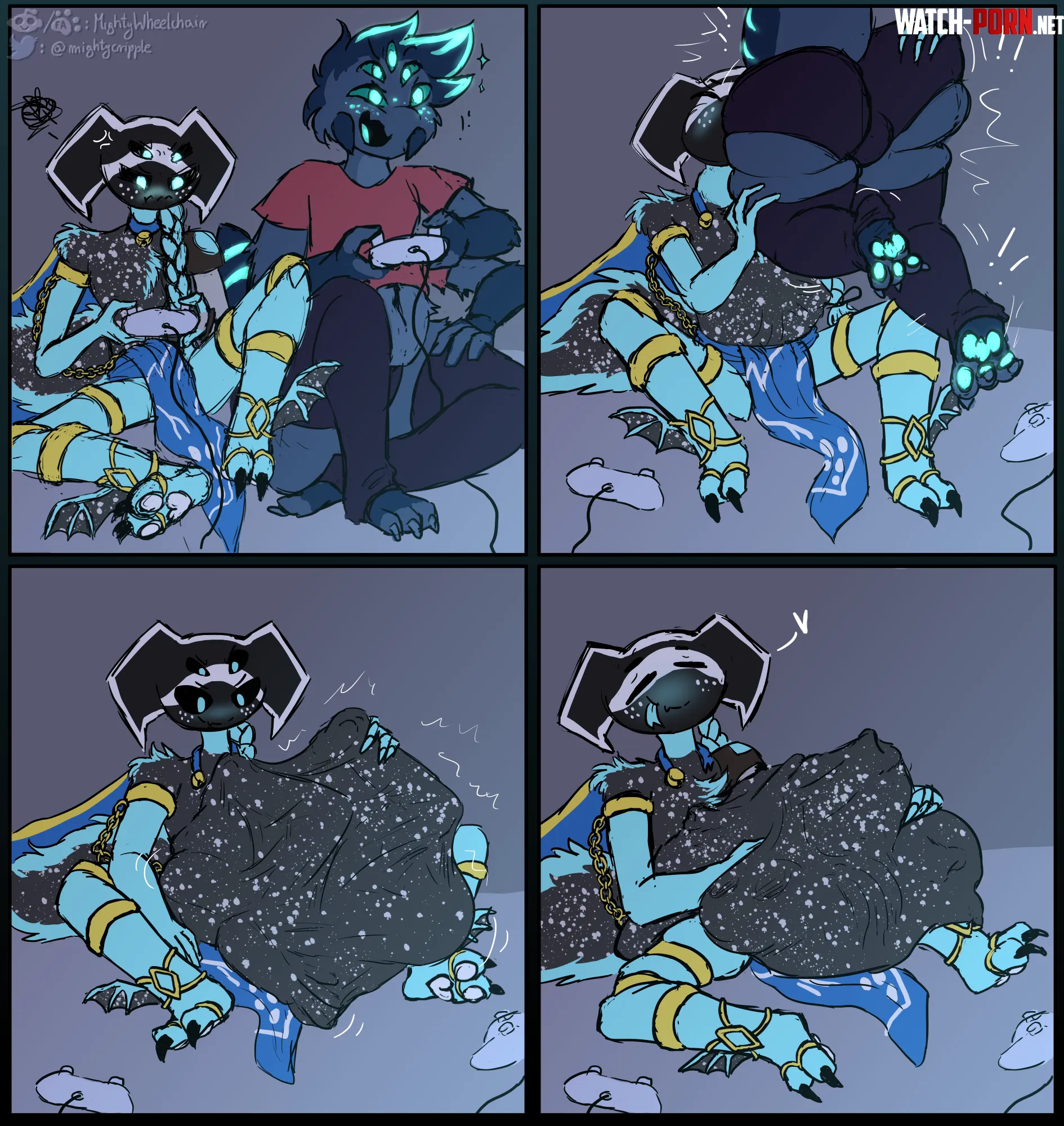 Image A gaming session gone wrong 0 OC by MightyWheelchair larger prey unwilling digestion by MightyWheelchair