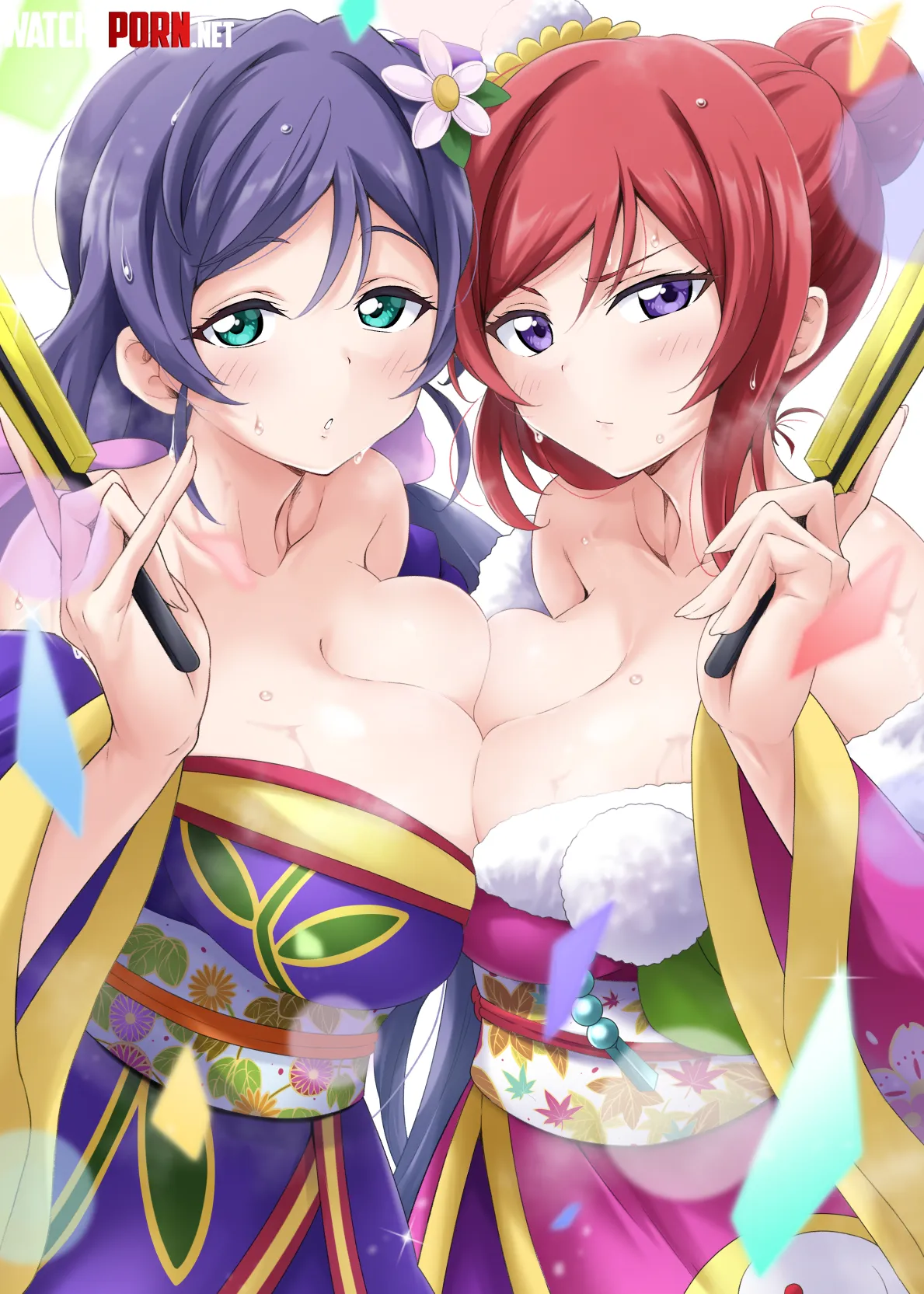 Maki amp Nozomi in kimonos Love Live by LafterMastr