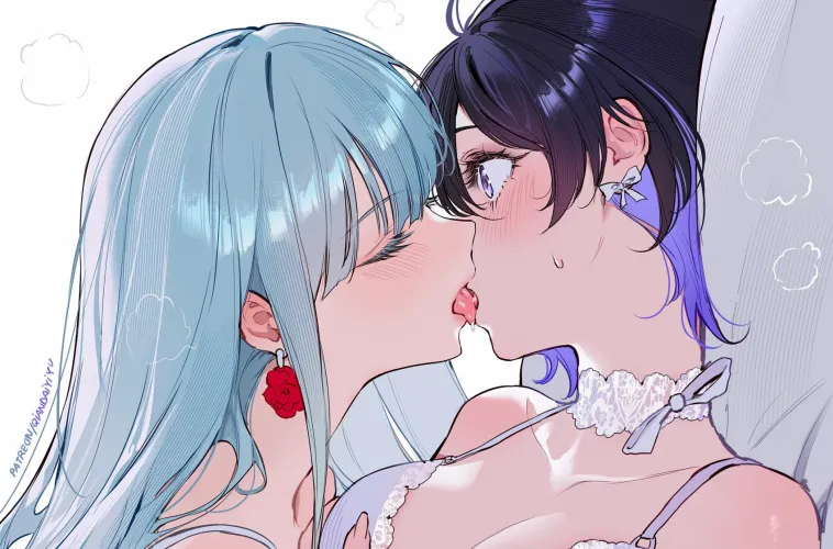 Thumbnail Fujin & Jun OC Kiss: A Yuri Affair by Silent_Steak_9540