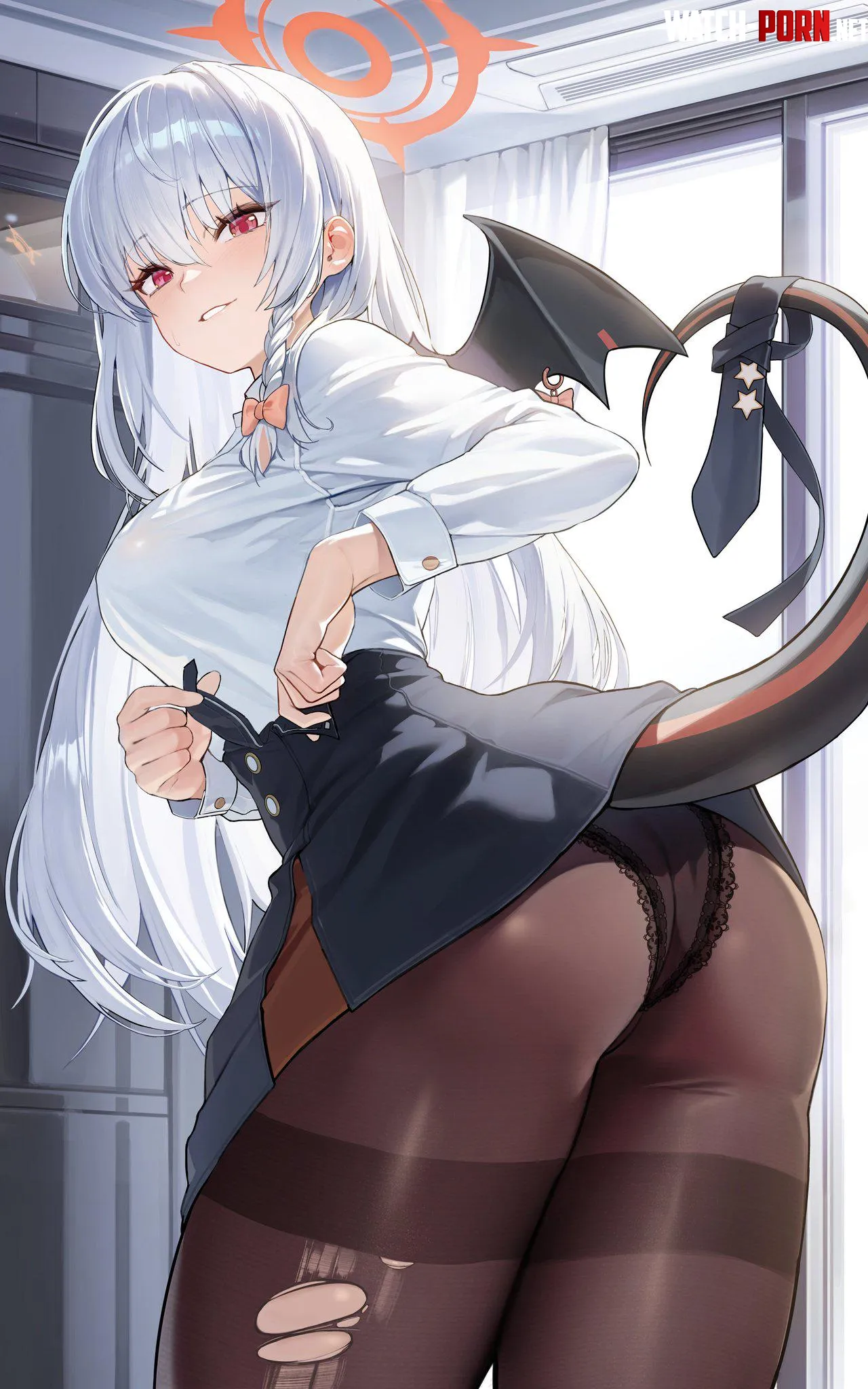 Haruna needs help with her skirt by marxsander2016