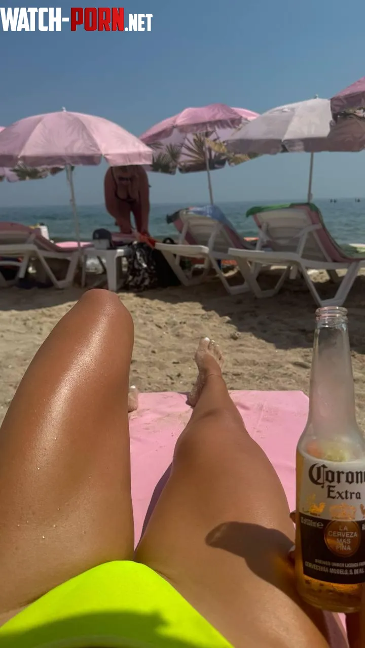 Tanning and enjoying a beer by snakesteps