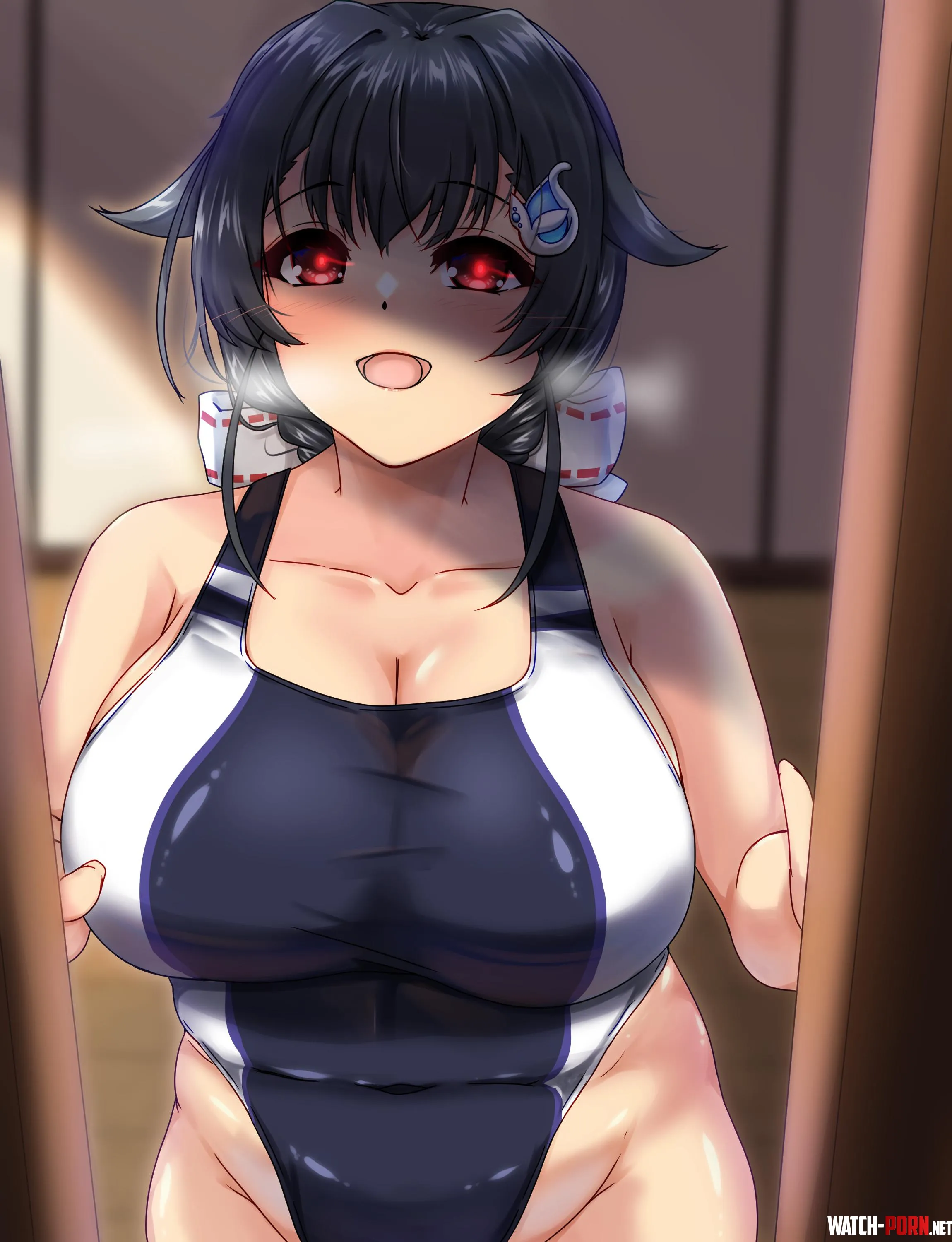 Competition Swimsuit Jingei shigatsu KanColle by llamanatee
