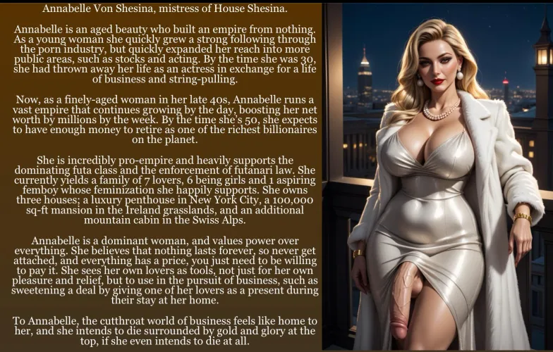 Thumbnail Sir-M-Oxlong Explores Mistress Annabelle in a Business-Oriented Futa Empire Documentary