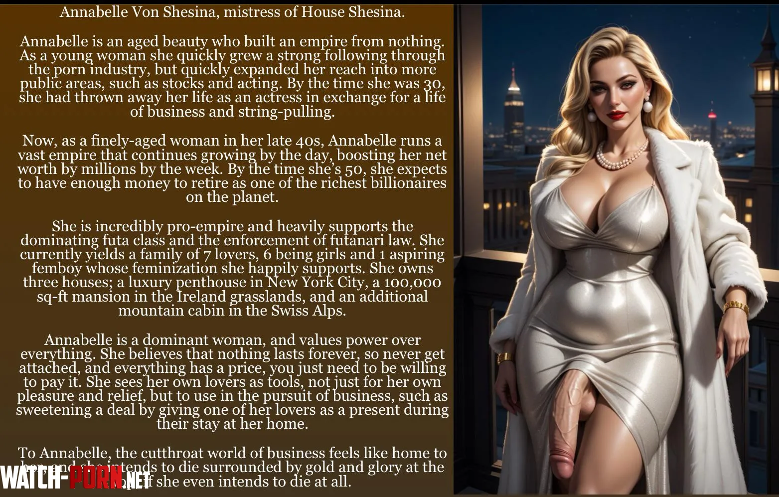 Mistress Annabelle Von Shesina futa empire documentary businessoriented by Sir-M-Oxlong