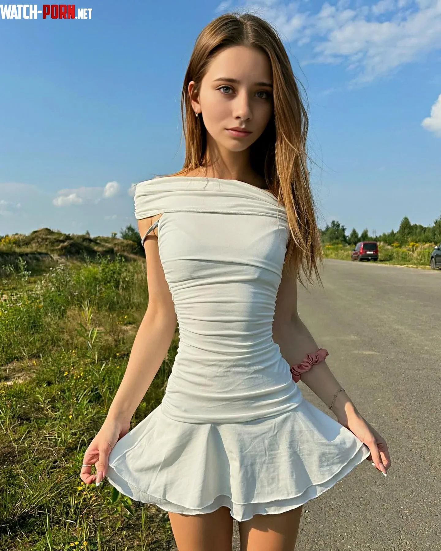 Simplistic elegance in my white tight dress by Lalaine-Maximum445