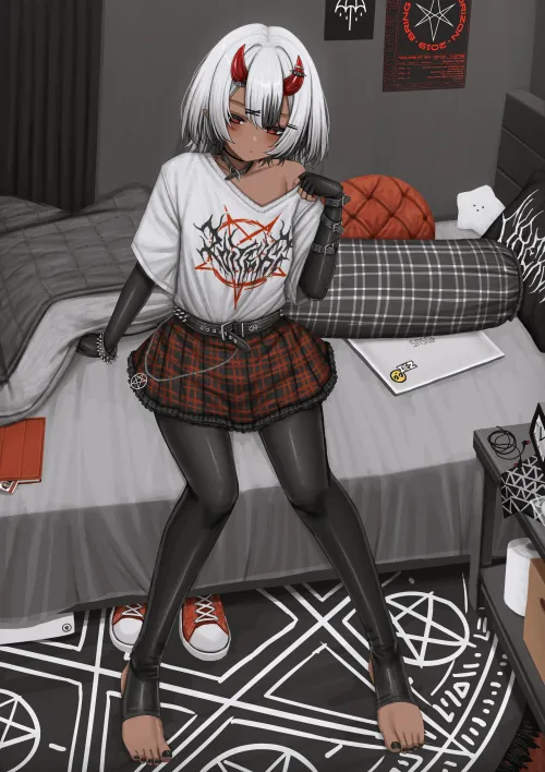 Thumbnail Oni Goth Girl: Exploring the Dark Charms of MonsterGirls by ladylavaender