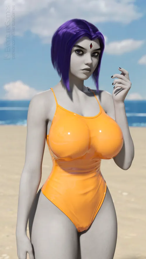 Thumbnail Captain_of_34 Presents Raven in Orange Latex Eventure | TeenTitansPorn