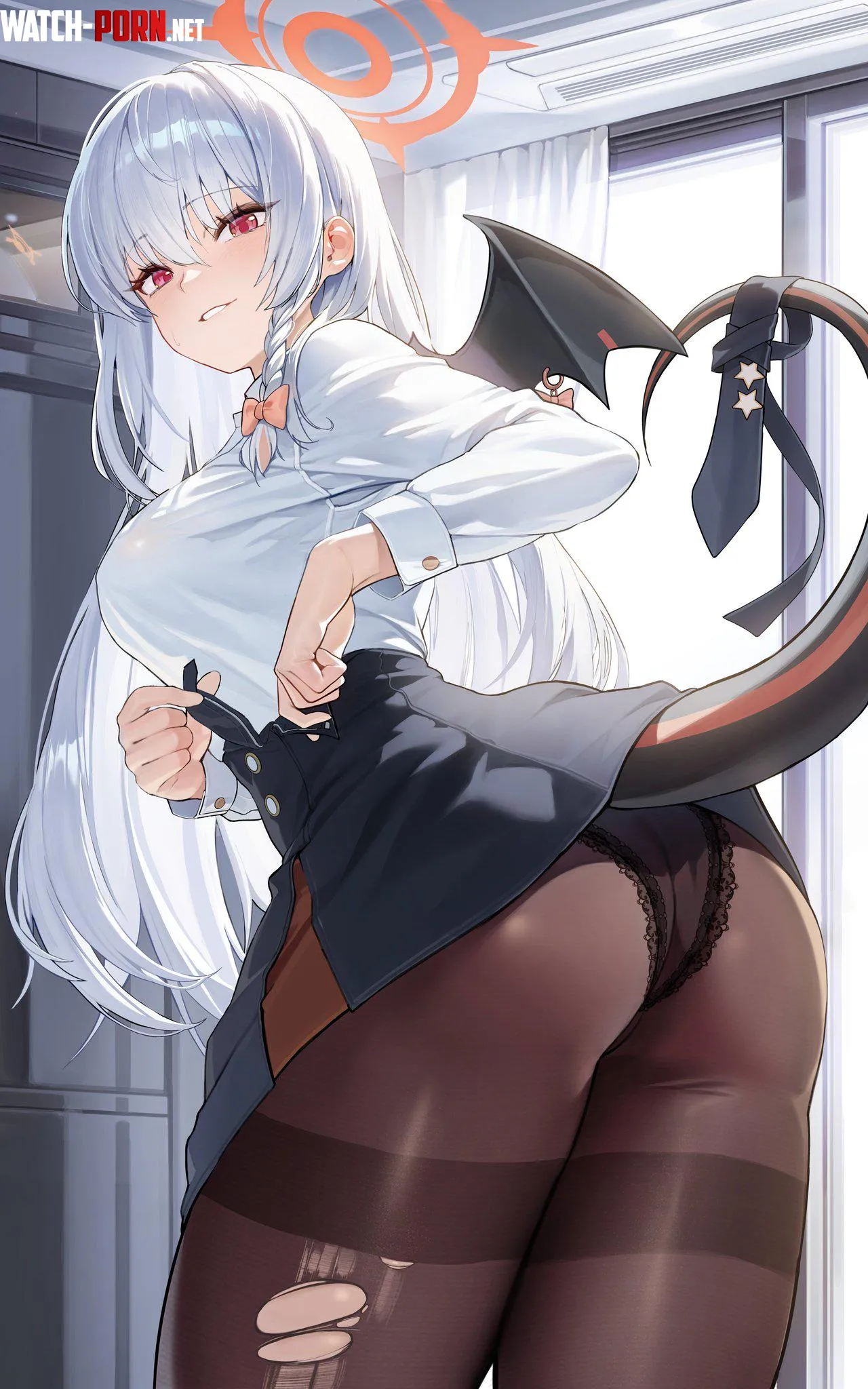 Haruna needs help with her skirt by marxsander2016
