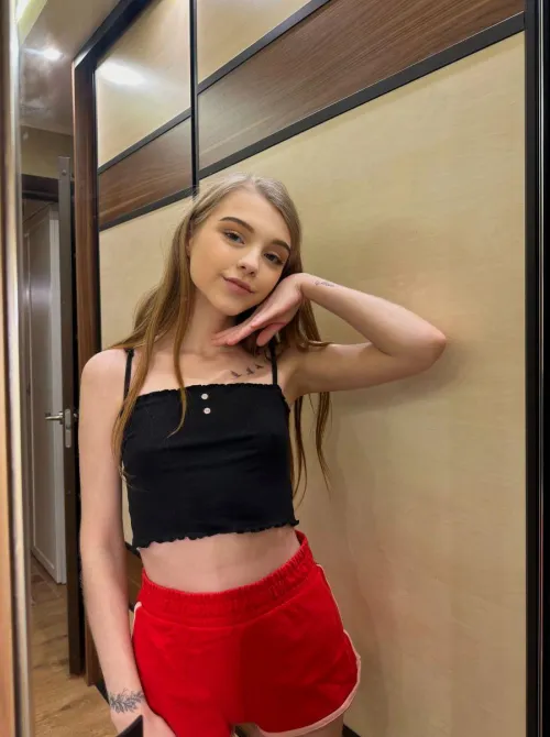 Thumbnail Feeling Sexy in a Black Top - HotnessCharmingAngel Glows in Croptopgirls