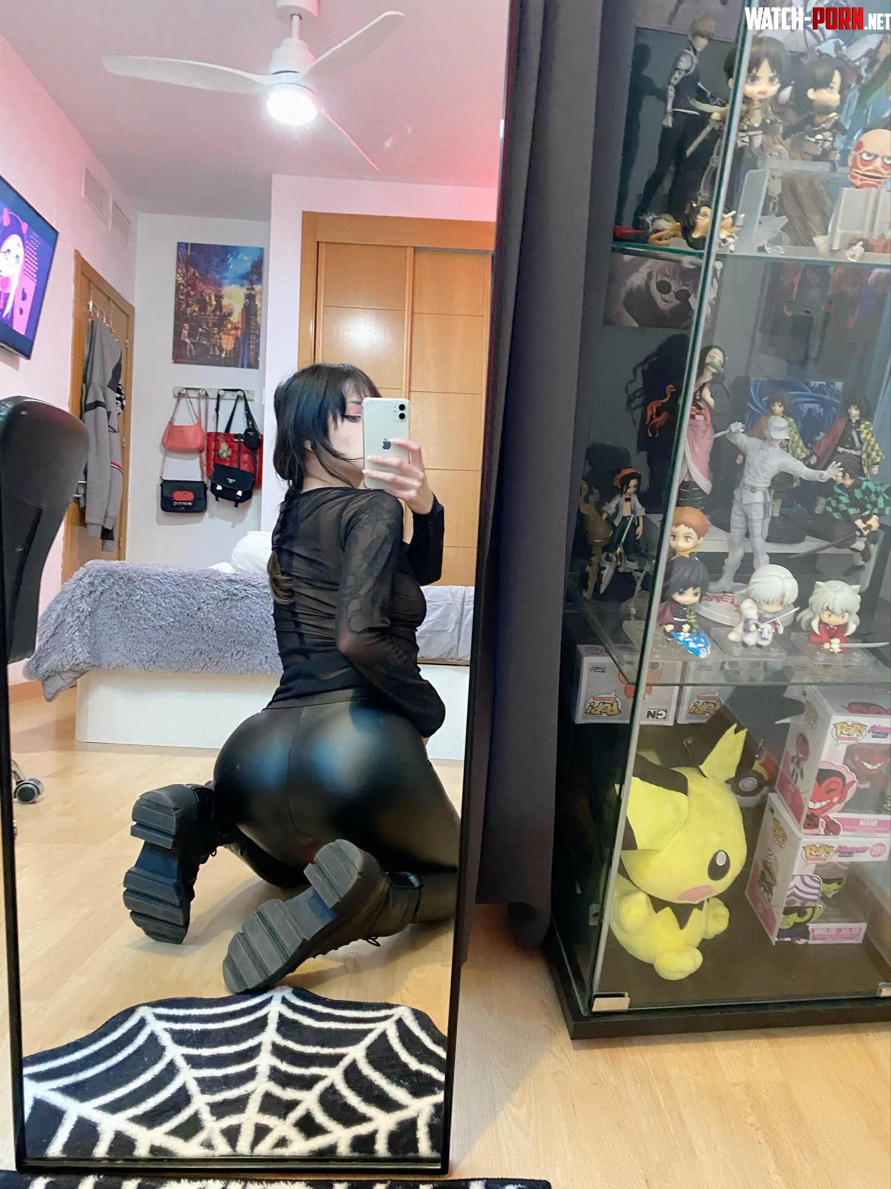 Im on my knees with my leather outfit by Serious_Section1200