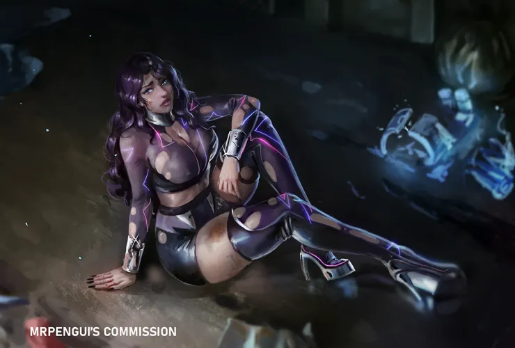 Thumbnail Karina Defeat Commission: Artistic Ecchi Display | MRpenguiart | Ecchi