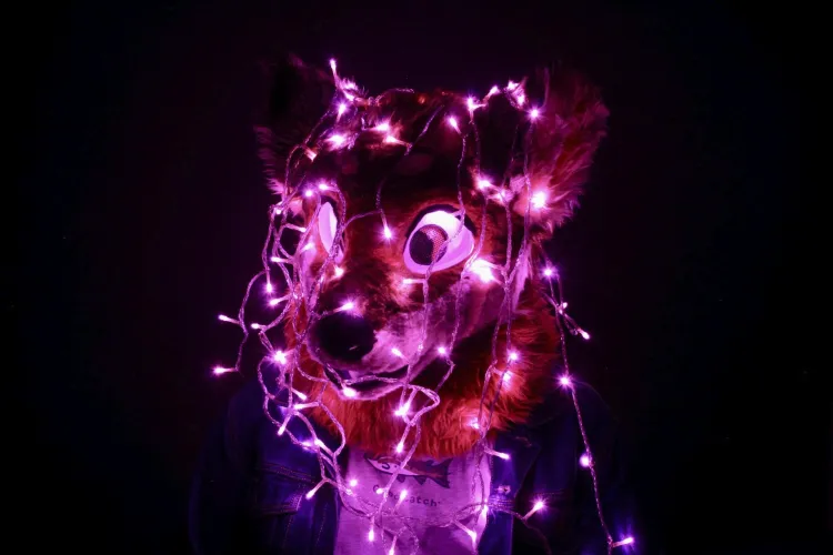 Thumbnail Covered with Lights - SqualyCactus's Unique Furry Artwork
