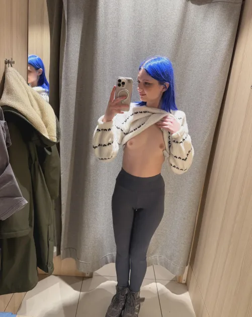 Thumbnail Blue Hair and Pale Boobs Selfies for Daddy by _blue_river_