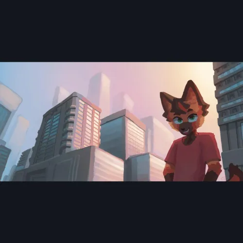 Thumbnail Fursona in a City by d_poki | furry
