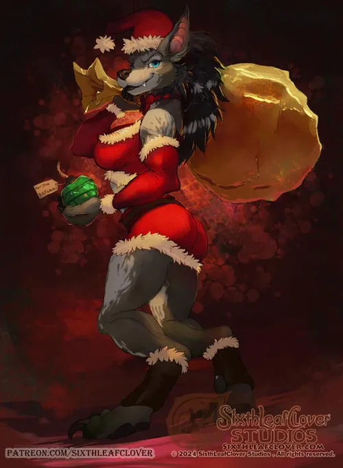 Thumbnail Furry Present Art by sixthleafclover | furry