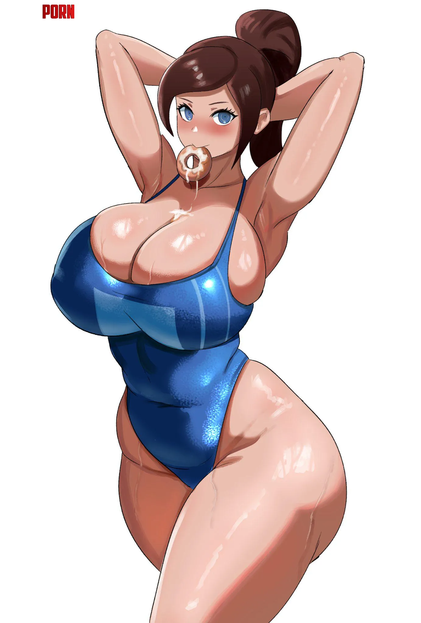 Aoi Asahina with a donut in her mouth by LafterMastr